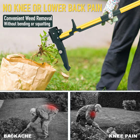 Bulunow weed puller makes removing thistles and dandelions easier.