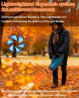 Bumilily air booster attachment delivers high-speed airflow for leaf removal