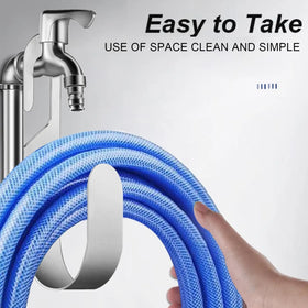 BunnyCare garage and garden hose holder organizes hoses and cords in one spot.