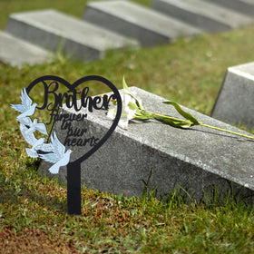 BUoonyer 11x7-9-inch grave marker fits discreetly on plots.