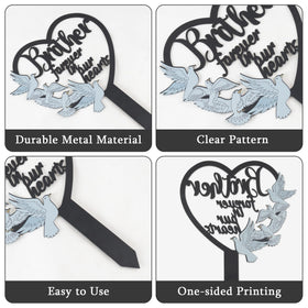 BUoonyer easy-install grave marker keeps wind from tipping.