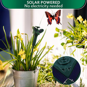 Burious butterfly yard decor showcases fluttering motion on planters