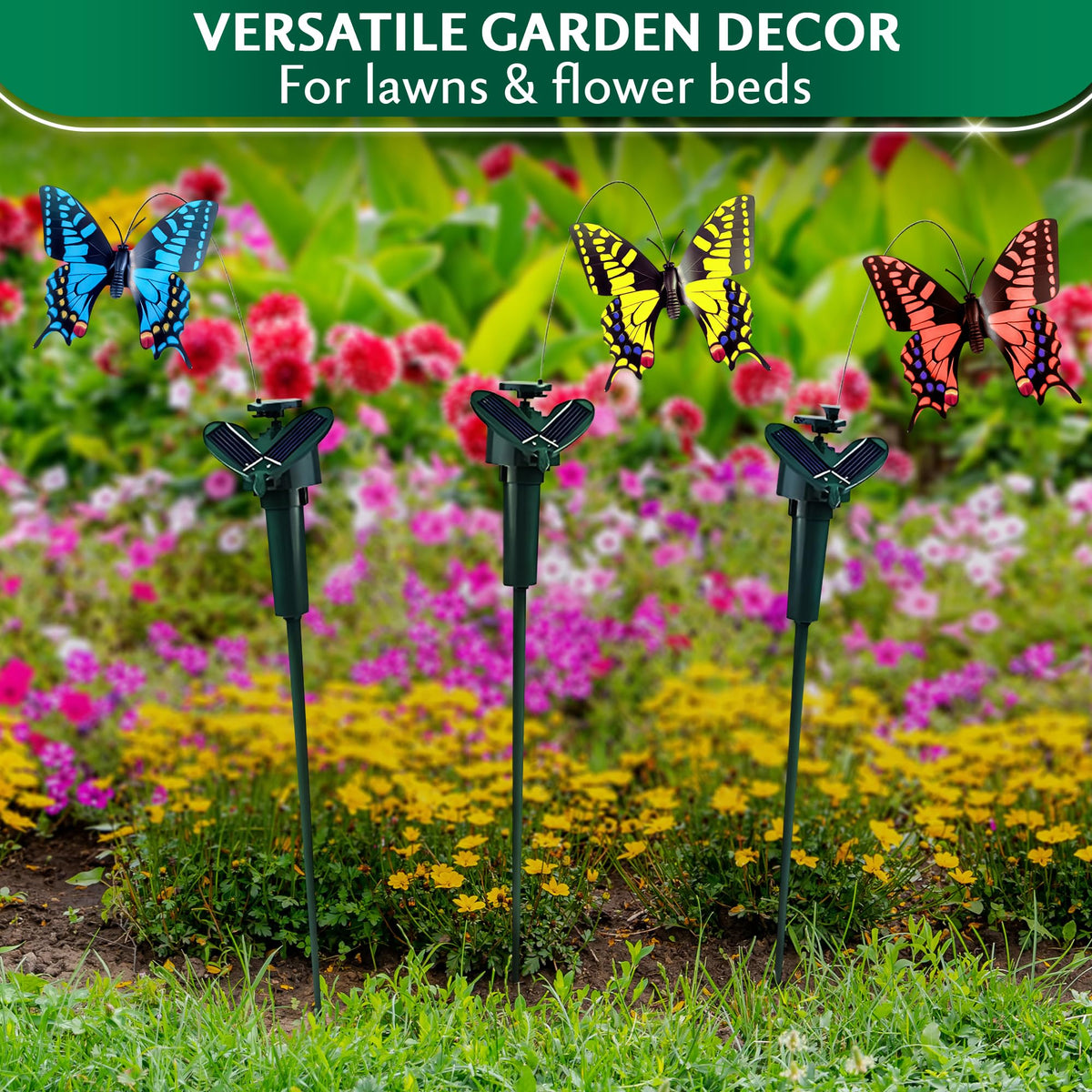 Burious butterfly yard stake open-air decor for patios and beds