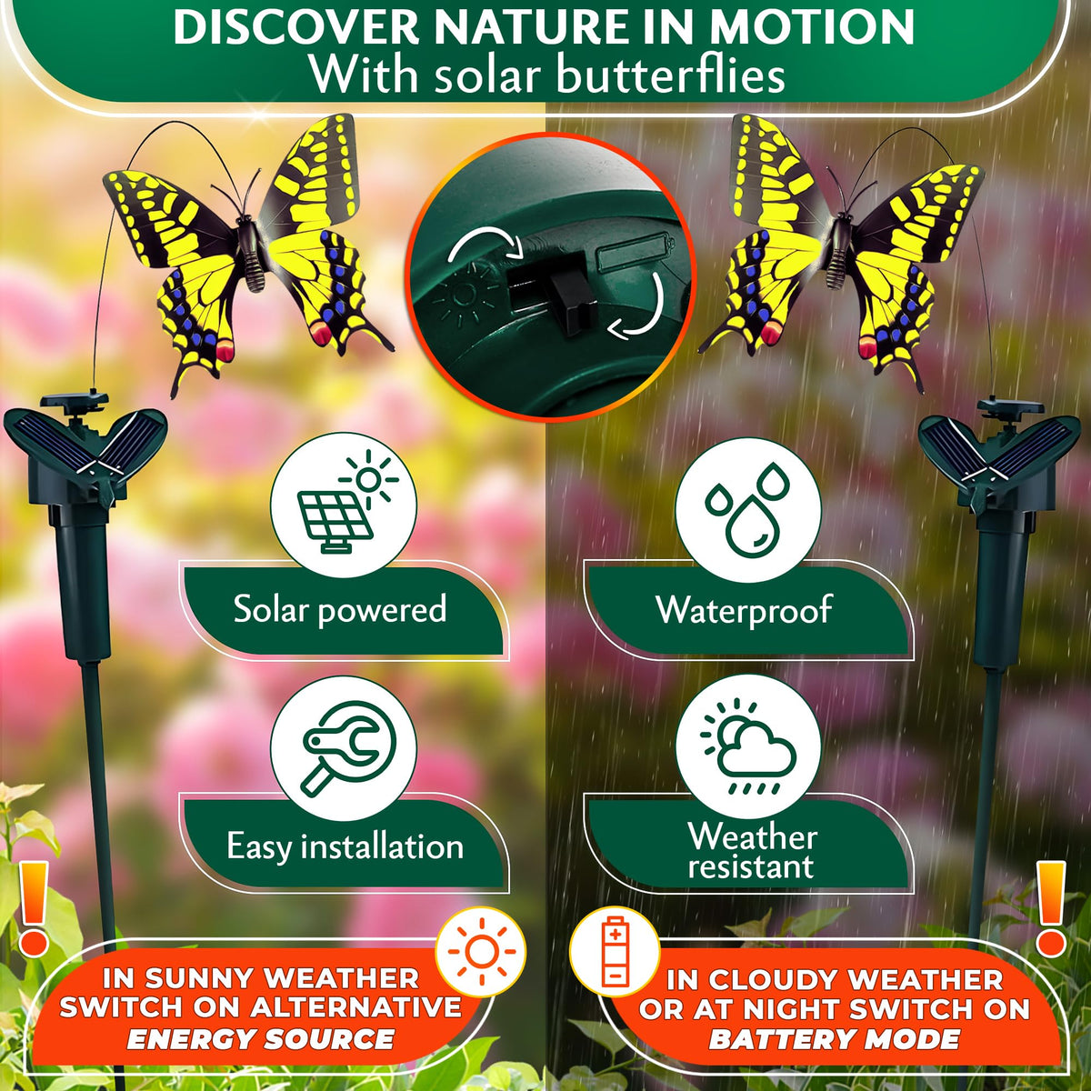 Burious outdoor butterfly stake is waterproof for yard use