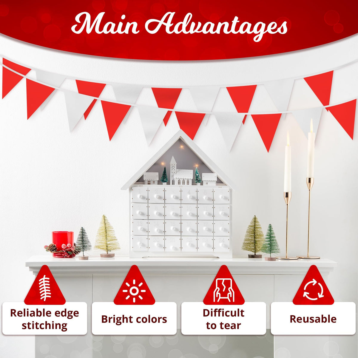 BURIUS banner colors stay bright with non-fade UV-resistant dyes.