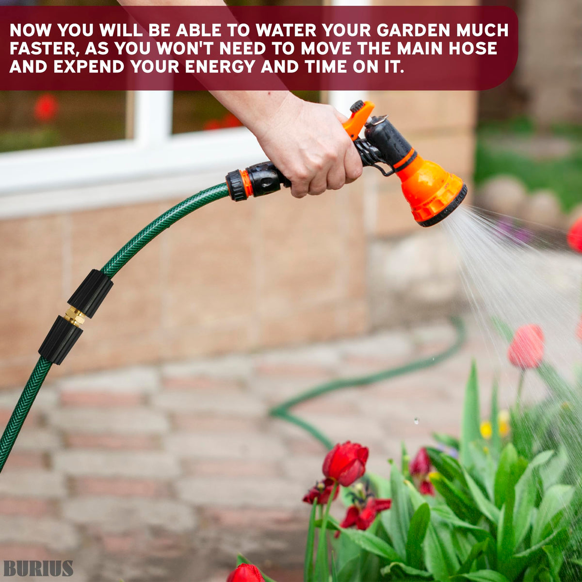 BURIUS easy installation shows quick attach without tools.