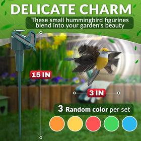 BURIUS fluttering hummingbird close-up shows detailed wings for patio charm