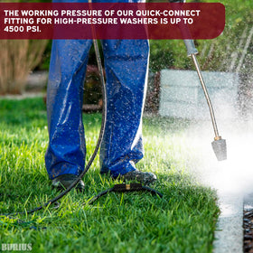 BURIUS professional-use friendly hose connector for contractors and enthusiasts.