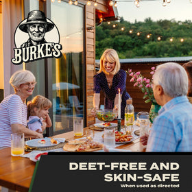 Burke's product shown outdoors on a patio for gatherings