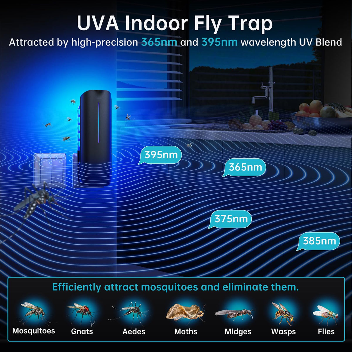 BURLAN UV bulbs close-up ready to lure gnats and moths