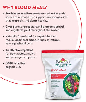 Burpee Blood Meal used with tomatoes for natural nitrogen support.