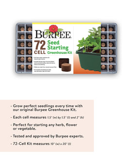 Burpee two 36-cell trays organized for herbs, flowers, and vegetables