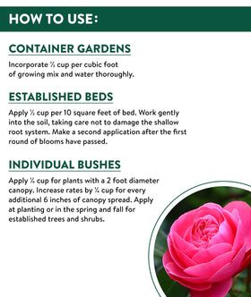Container garden ready with Burpee Rose Bloom granular formula for thriving potted roses.