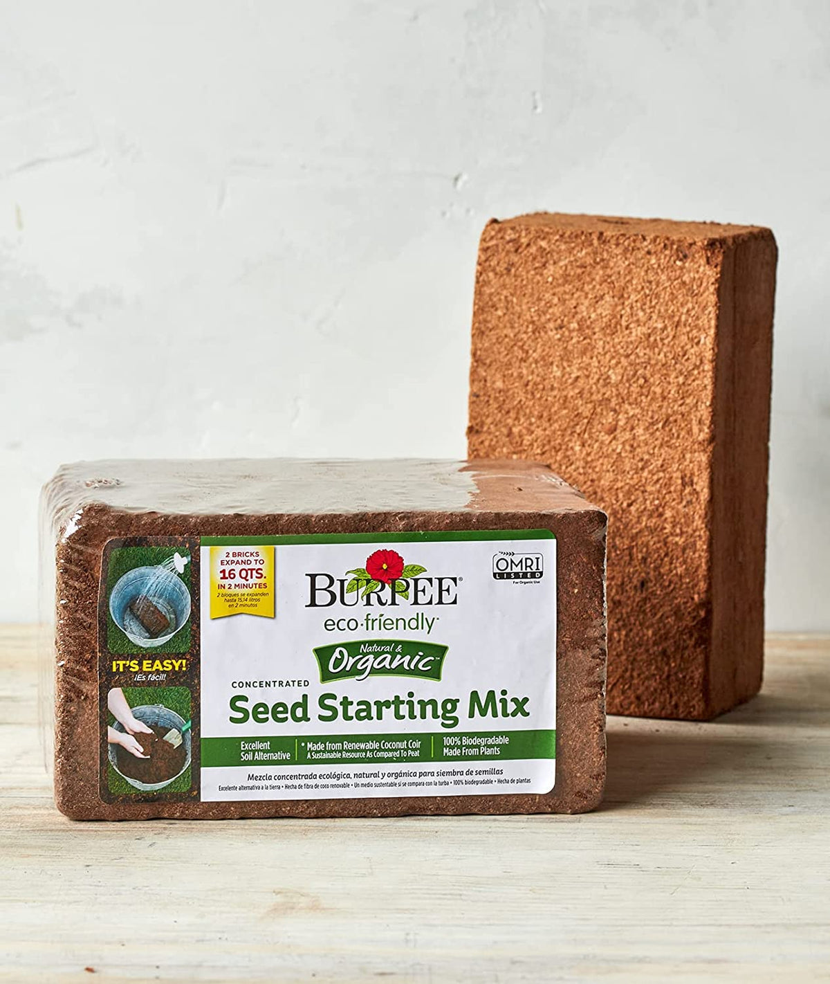 Burpee seed starting mix is a peat moss alternative that's eco-friendly.