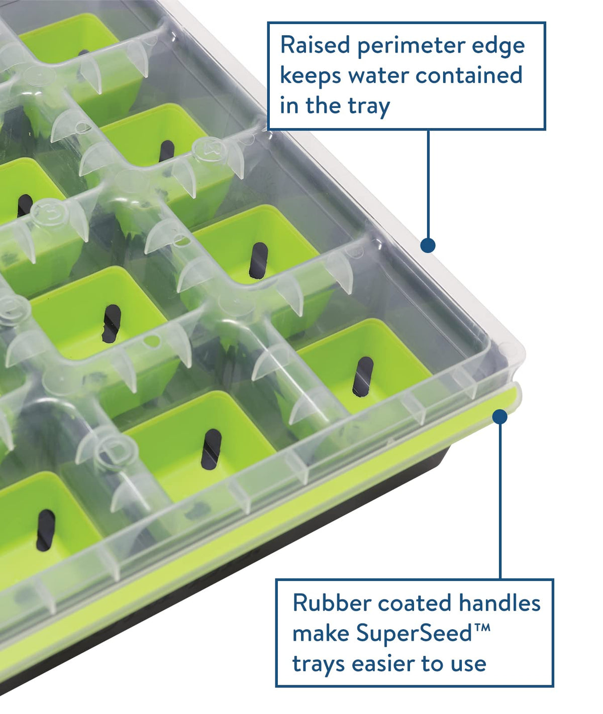 Burpee SuperSeed tray corner drainage slots improve aeration