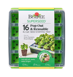 Burpee SuperSeed tray with 16 XL cells for easy seed starting