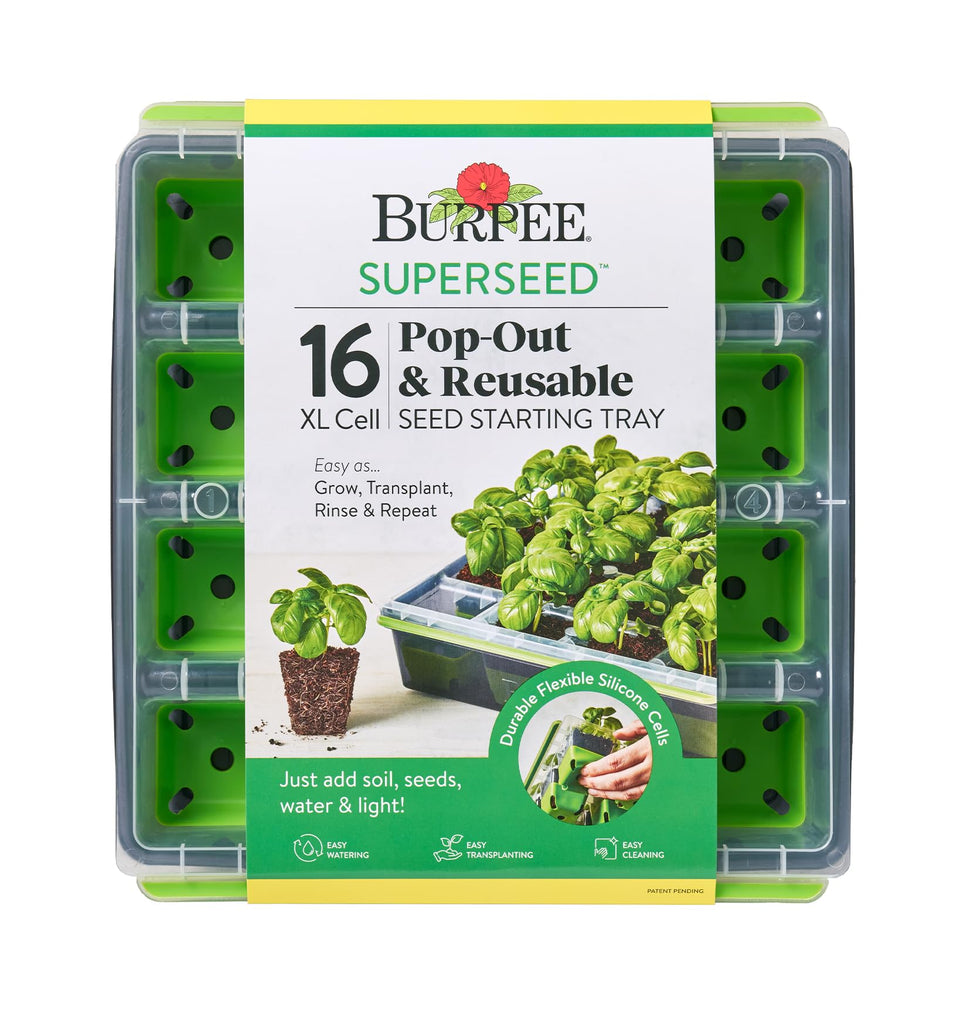 Burpee SuperSeed tray with 16 XL cells for easy seed starting