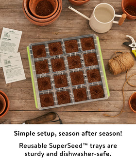 Burpee SuperSeed watering tray deep channels draw off moisture