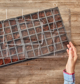 Burpee water reservoir tray collects excess moisture for tidy seed starting.