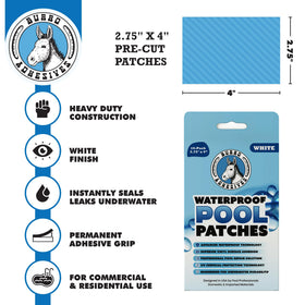 Burro patch shown underwater provides a durable watertight seal