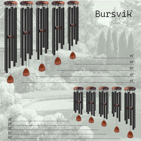 Close-up of 13mm aluminium tubes tuned for deep tones by Bursvik.