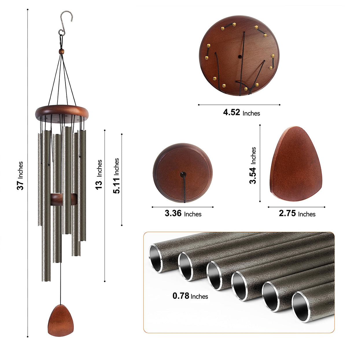 Bursvik copper-tone tubes provide deep tones for relaxing outdoor moments