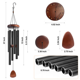 Adjustable pine wood striker allows customized resonance in Bursvik wind chimes.