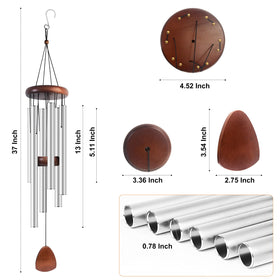 Bursvik wind catcher with S-hook enables smooth, gentle wind-driven melodies.