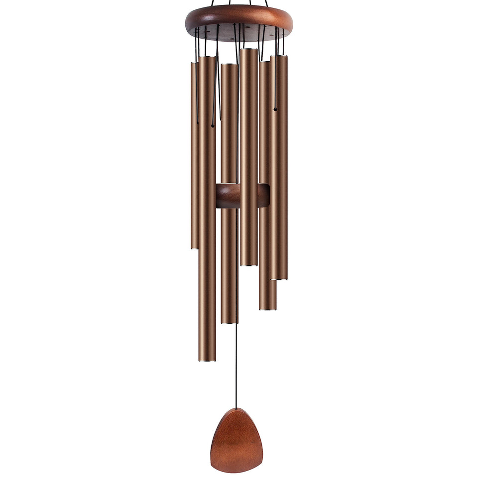 Bursvik wind chimes 37in coffee top view enhances outdoor ambiance with deep tones