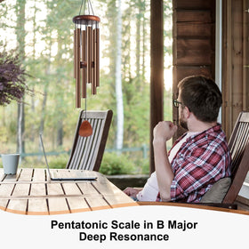 Bursvik wind chimes hanging on patio ready for outdoor decor