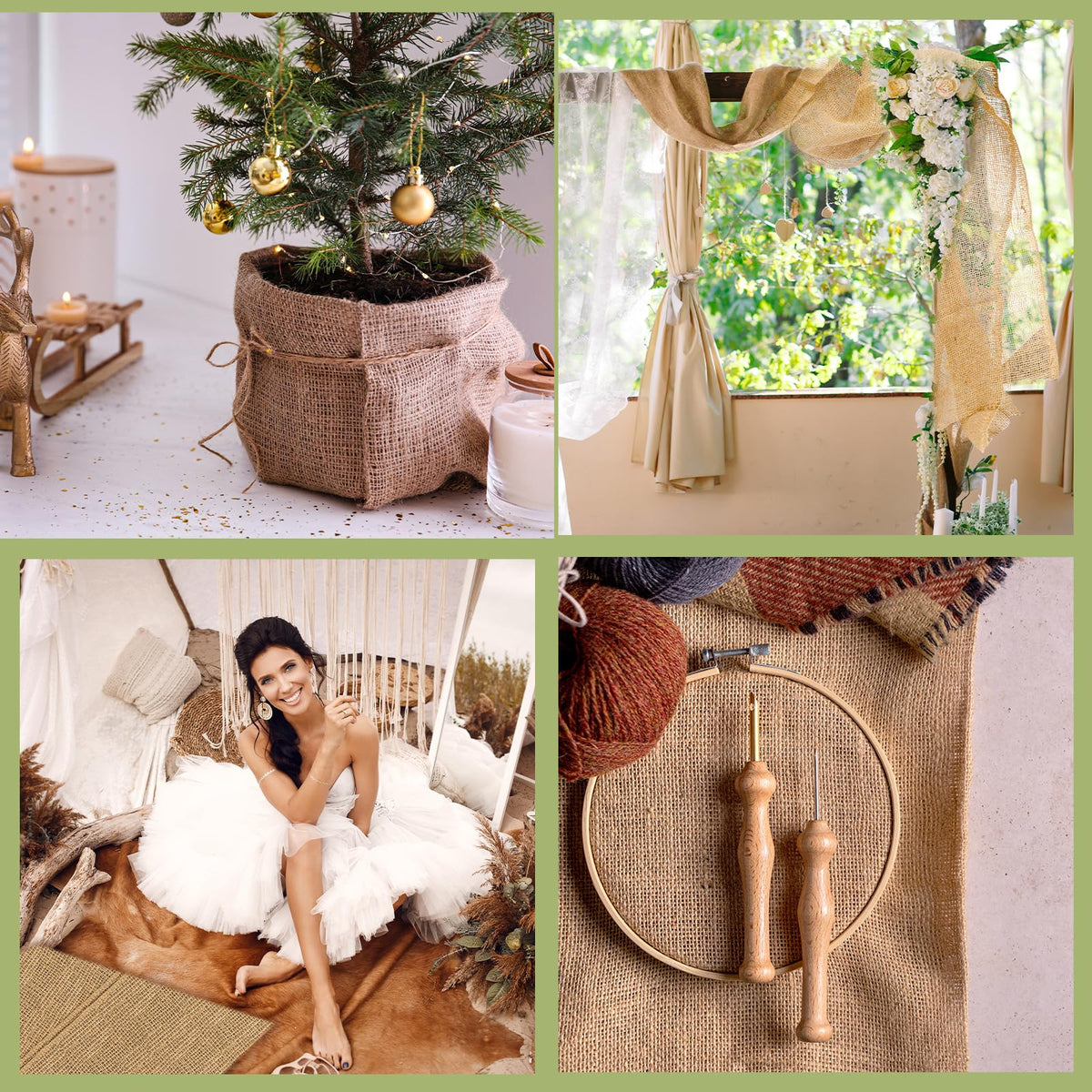Buryeah burlap roll cut-to-fit ease for irregular shapes in gardening