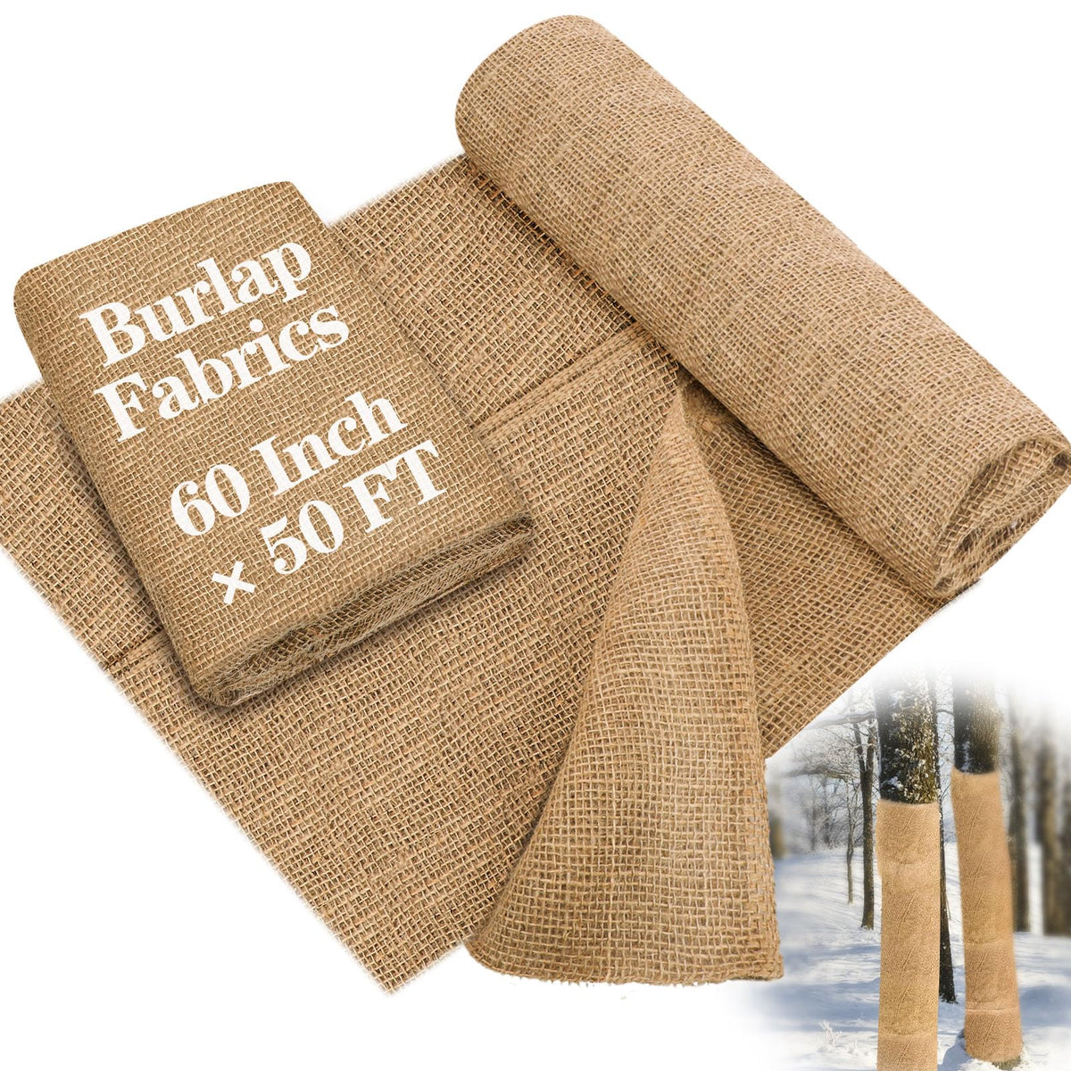 Buryeah burlap roll wrap-around garden tree protection for winter