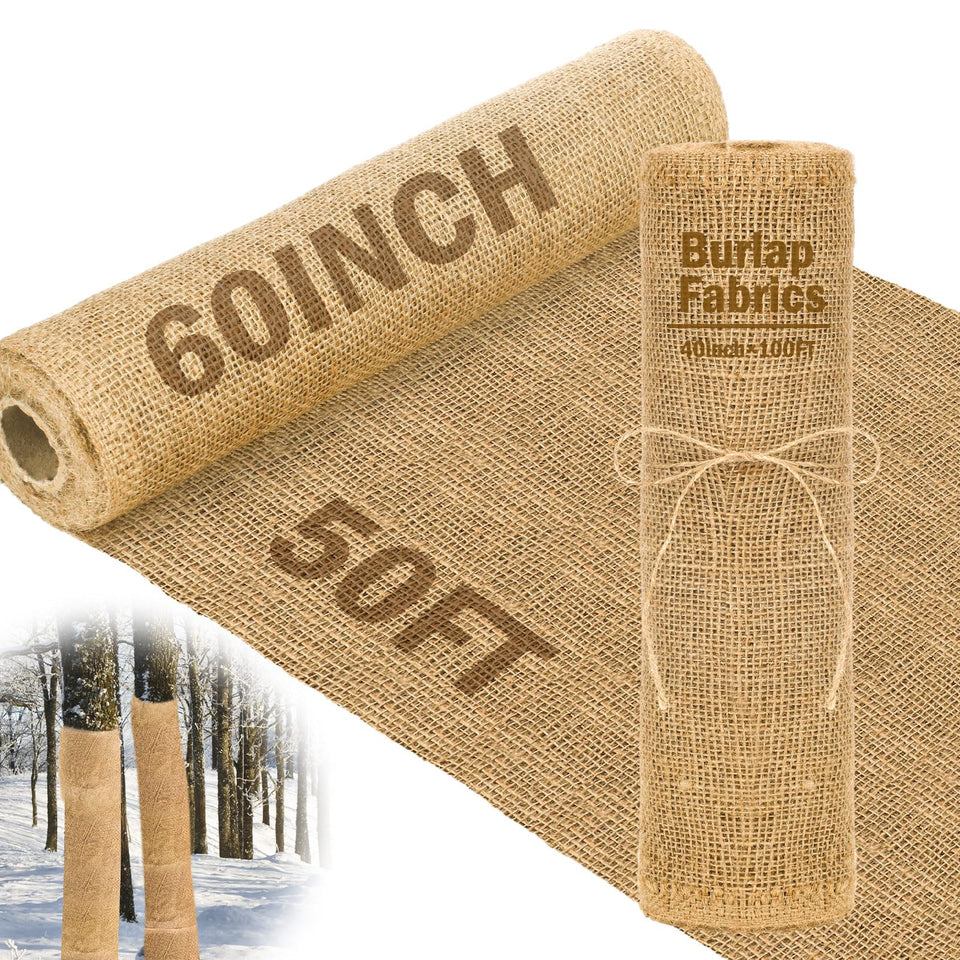 Buryeah burlap roll weave detail showing durable natural fibers for garden use