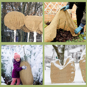 Buryeah burlap roll weed barrier provides soil protection and weed suppression