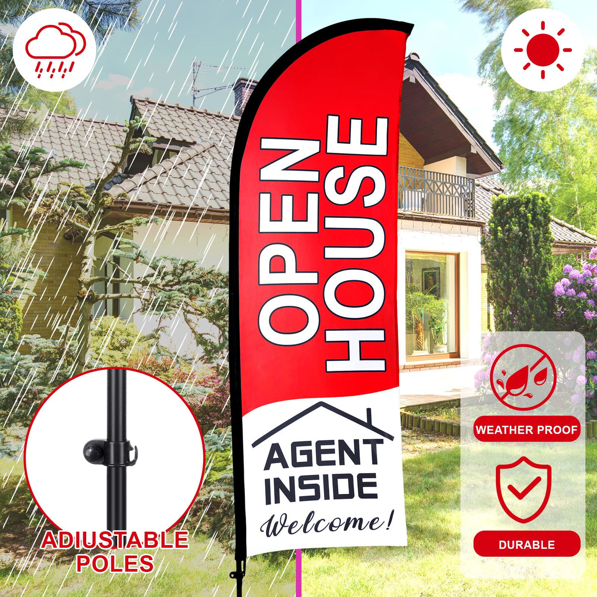 Buryeah large banners guide prospects toward your property.