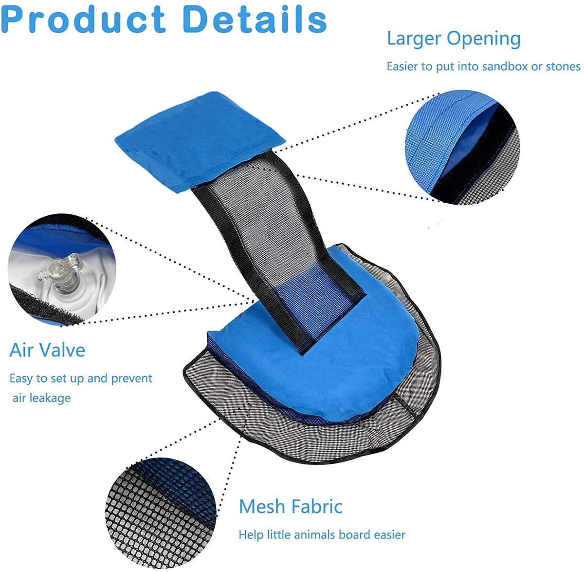 Busnacty escape-ramp-inflated-mat ready for quick setup beside pool.