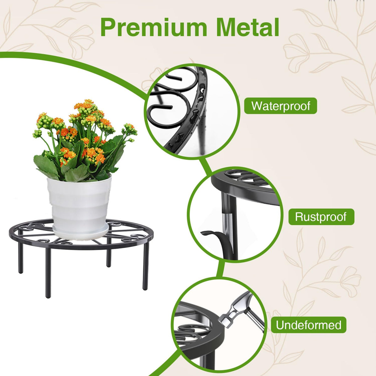 Bussdis anti-rust coating protects the stand against moisture and weather.