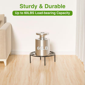Bussdis sturdy metal rack supports up to 60 pounds and keeps pots elevated.