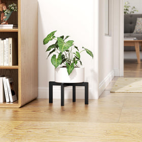 Bussdis plant stand base diameter view highlights wide 11.6 inch footprint.