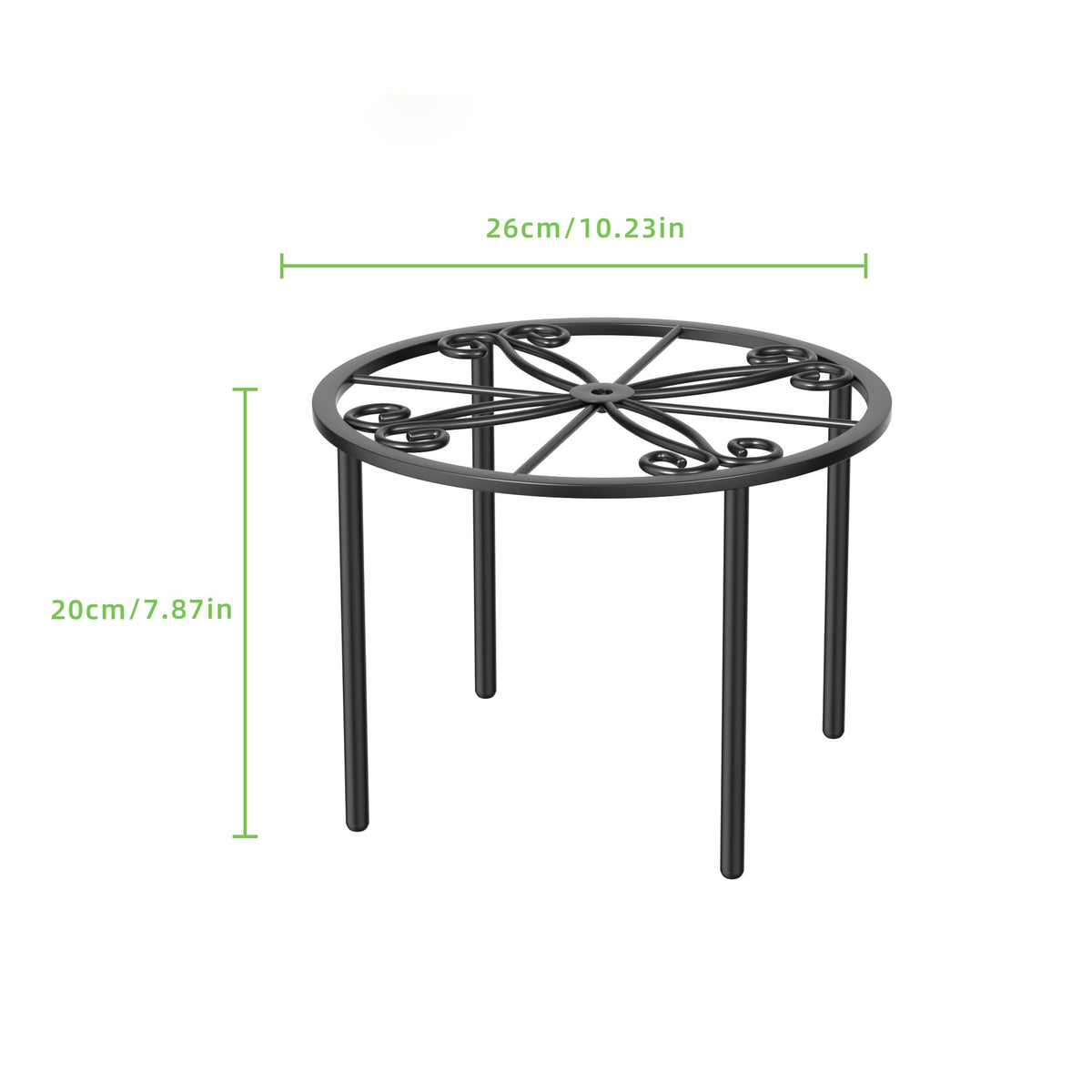 Bussdis plant stand made from rust-resistant steel for long-term durability.