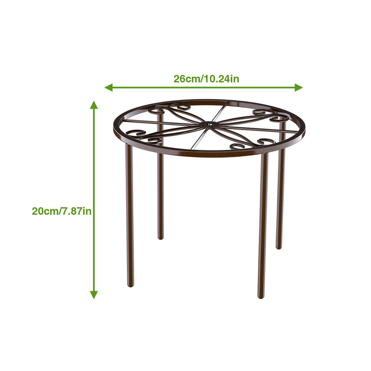 Bussdis plant stand close-up showing rust-resistant coating for durability