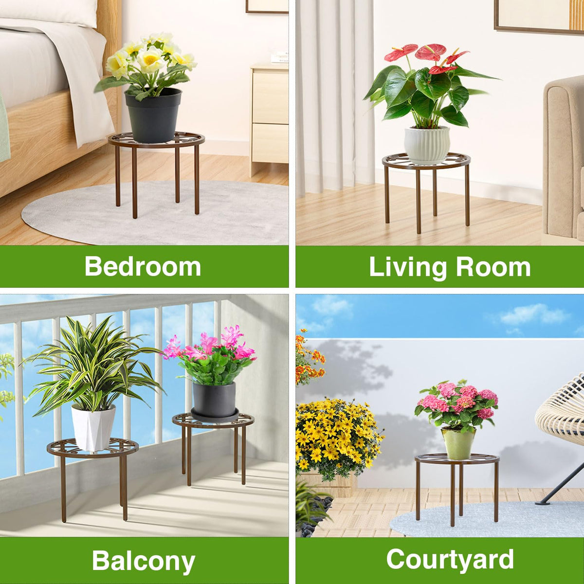 Bussdis thin-profile plant stand ready to move and save space