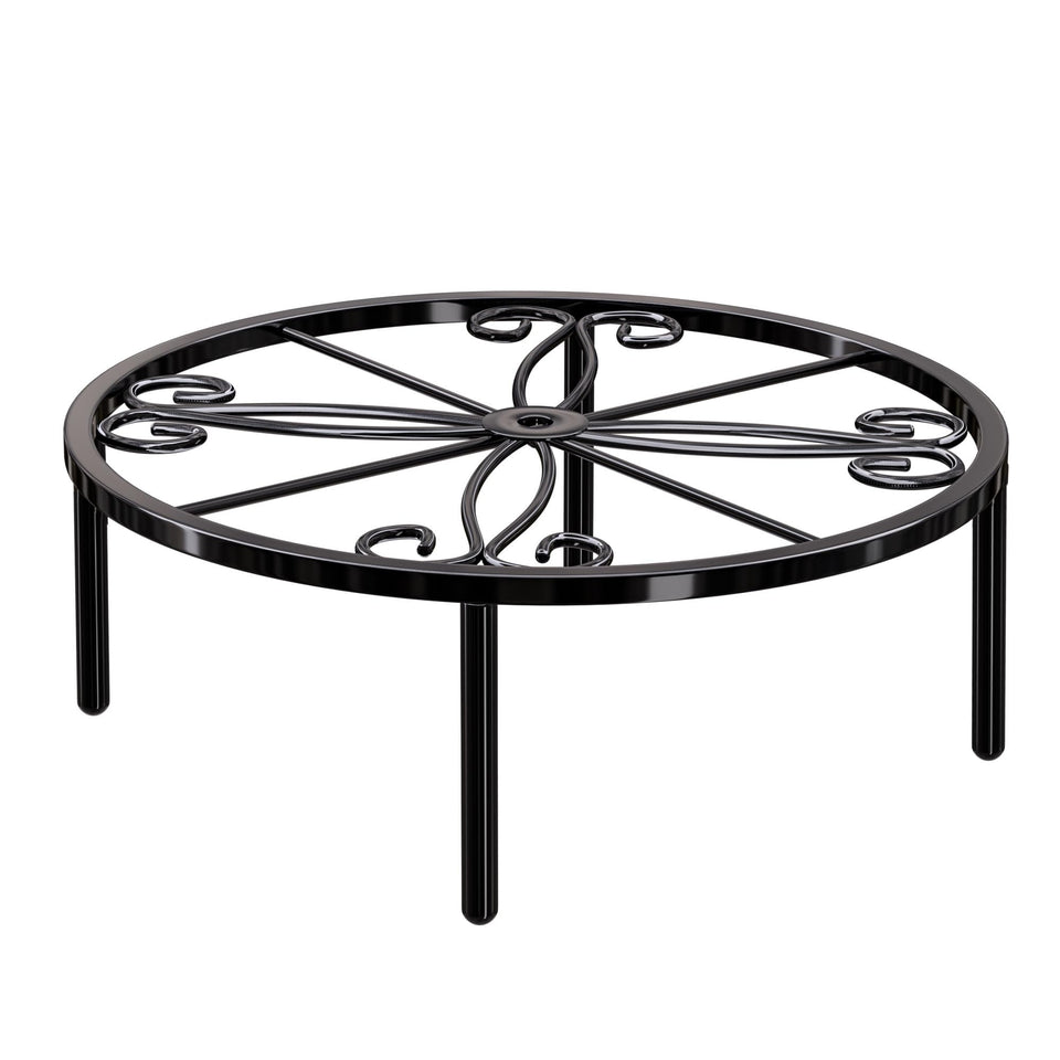 Bussdis short plant stand with flower pattern for indoor or outdoor display.