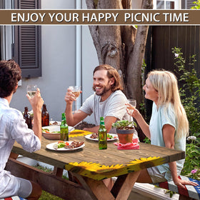 Butaluk outdoor camping setup showcases full three-piece protection for table and benches.