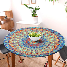 Butaluk waterproof round tablecloth demonstrates durable fabric for wet outdoor picnics.