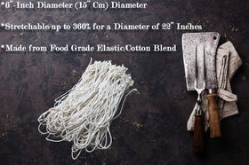 Butcher's Code food-grade cotton-elastic loops safe for direct food contact.