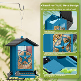 Buteafly feeder metal body durability withstands rain and sun