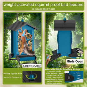 Buteafly feeder top lid blue close-up with secure locking mechanism