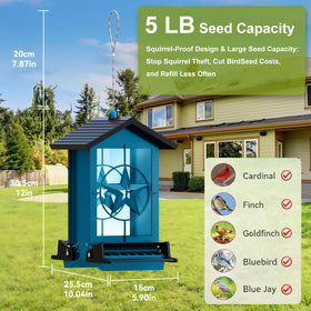 Buteafly feeder weight-activated perches in use deter squirrels