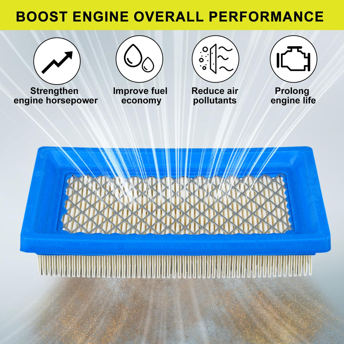 Butom filter with included pre-filters for extended life.